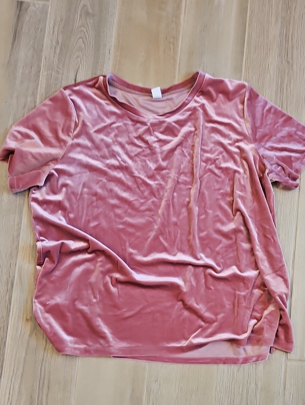 Old Navy Rose Pink Velvet Short Sleeve Tee